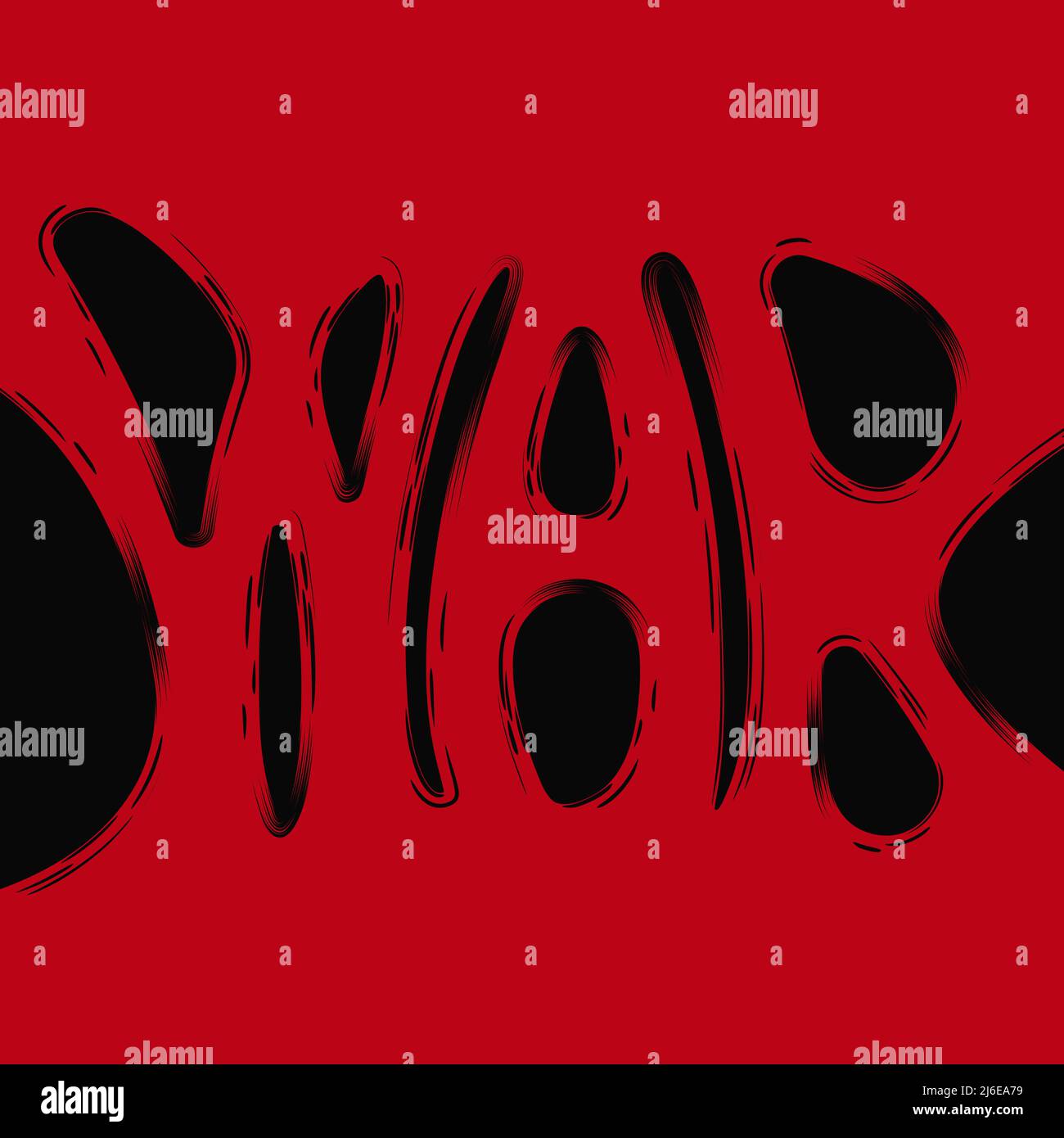 Illustration mit roter abstrakter Inschrift war auf schwarzem Hintergrund. Vektorhintergrund. Stock Vektor