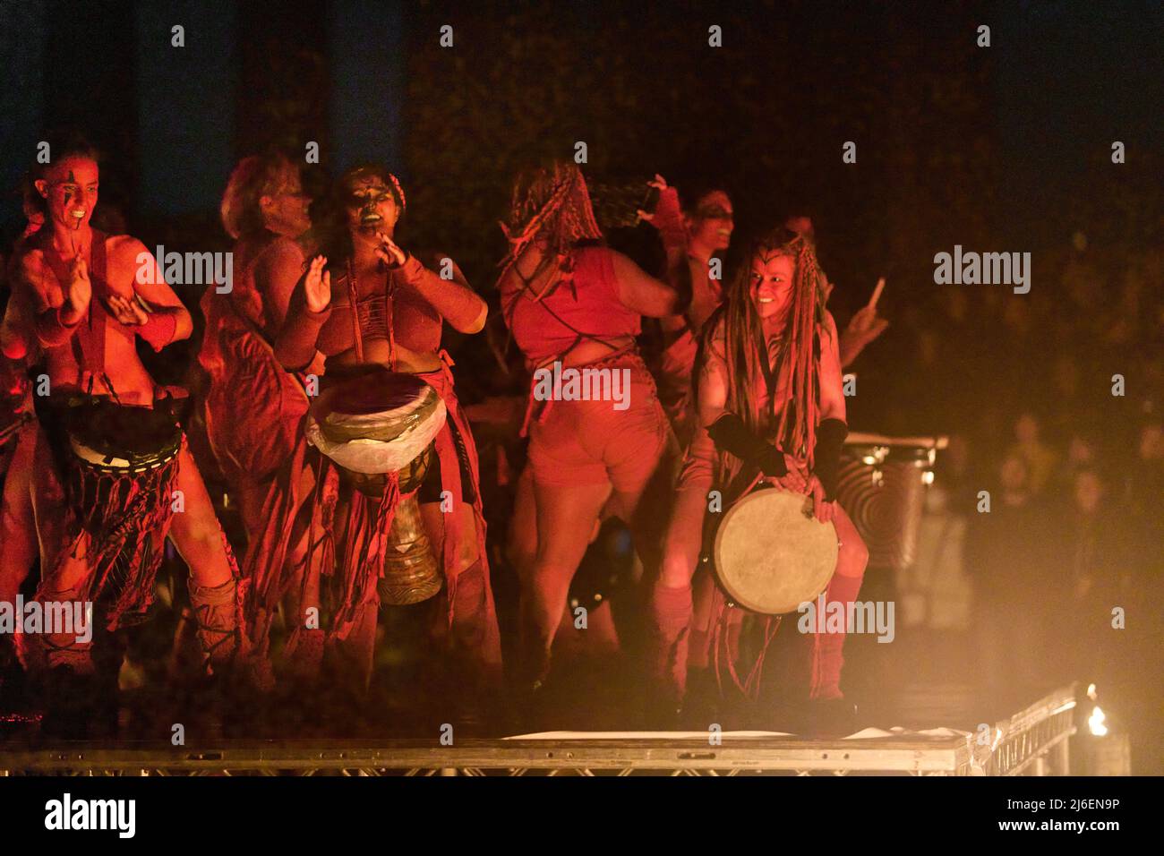 Edinburgh Schottland, Großbritannien April 30 2022. Das Beltane Fire Festival kehrt nach Calton Hill zurück. Credit sst/alamy live News Stockfoto