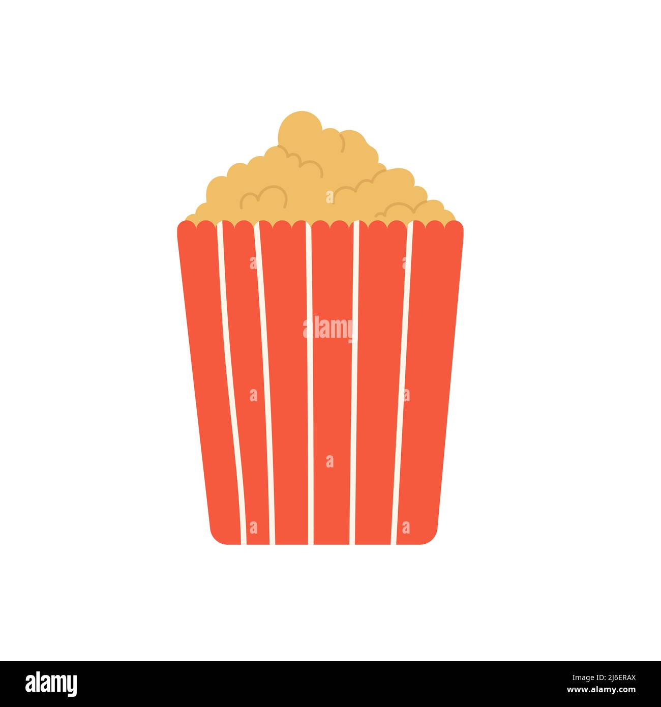 Circus Unterhaltungsshow Popcornpaket. Vergnügungspark Snacks und Lebensmittel Vektor Illustration Stock Vektor