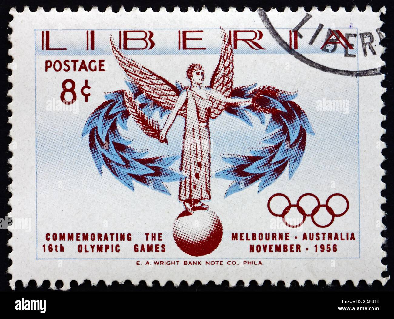 LIBERIA UM 1956 Eine in Liberia gedruckte Marke zeigt die