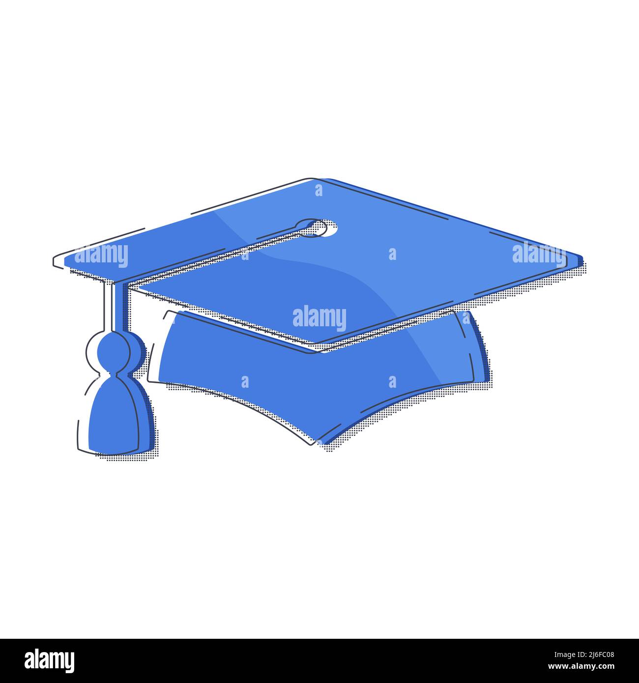 Schwarzes Logo mit Graduierung. Hochschulabschluss mit Diplom. Stock Vektor