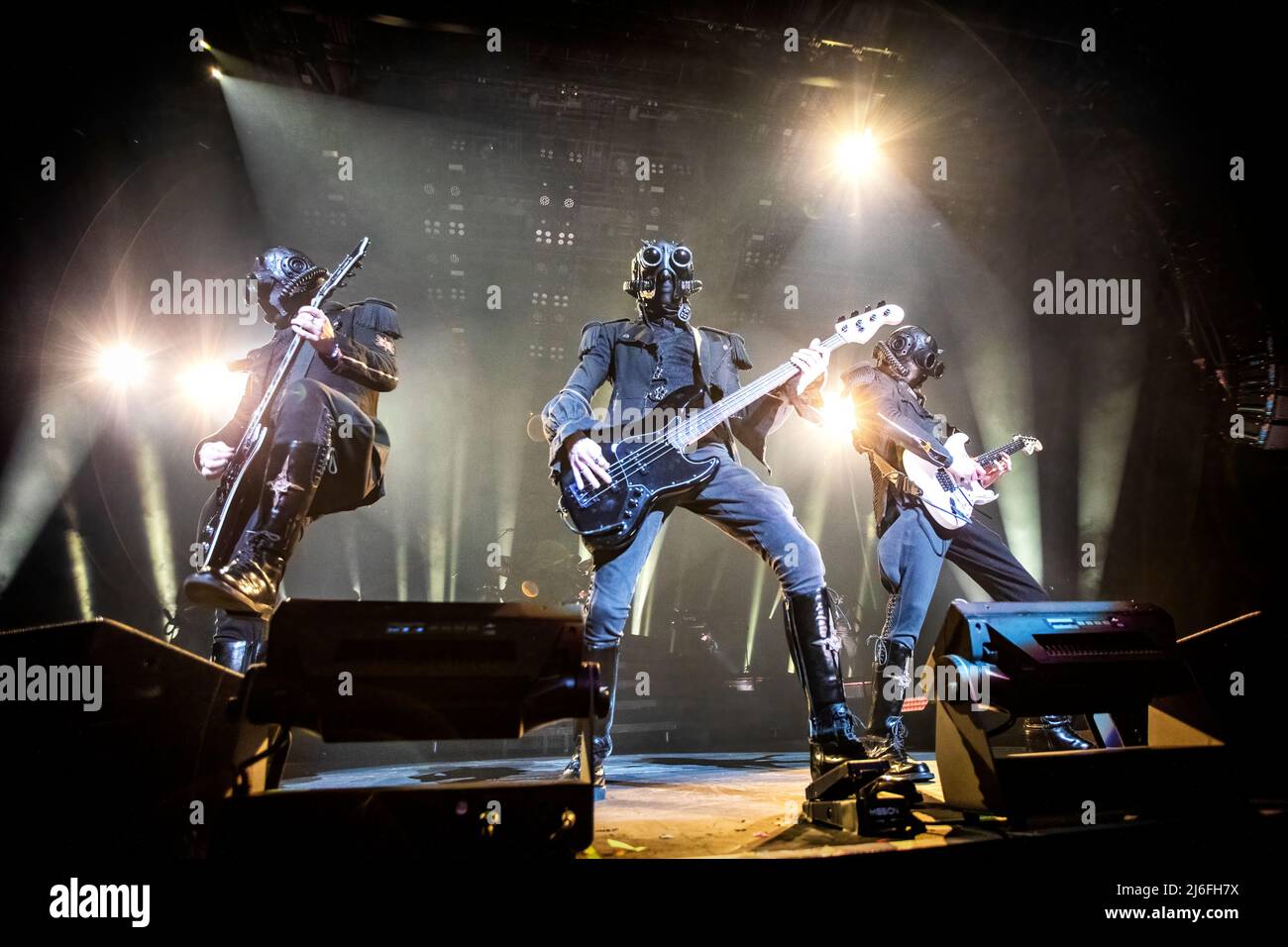 Oslo, Norwegen. 30., April 2022. Die schwedische Rockband Ghost spielt ein Live-Konzert im Oslo Spektrum in Oslo. Hier sind drei Nameless Ghouls live auf der Bühne zu sehen. (Foto: Gonzales Photo - Terje Dokken). Kredit: Gonzales Foto/Alamy Live Nachrichten Stockfoto