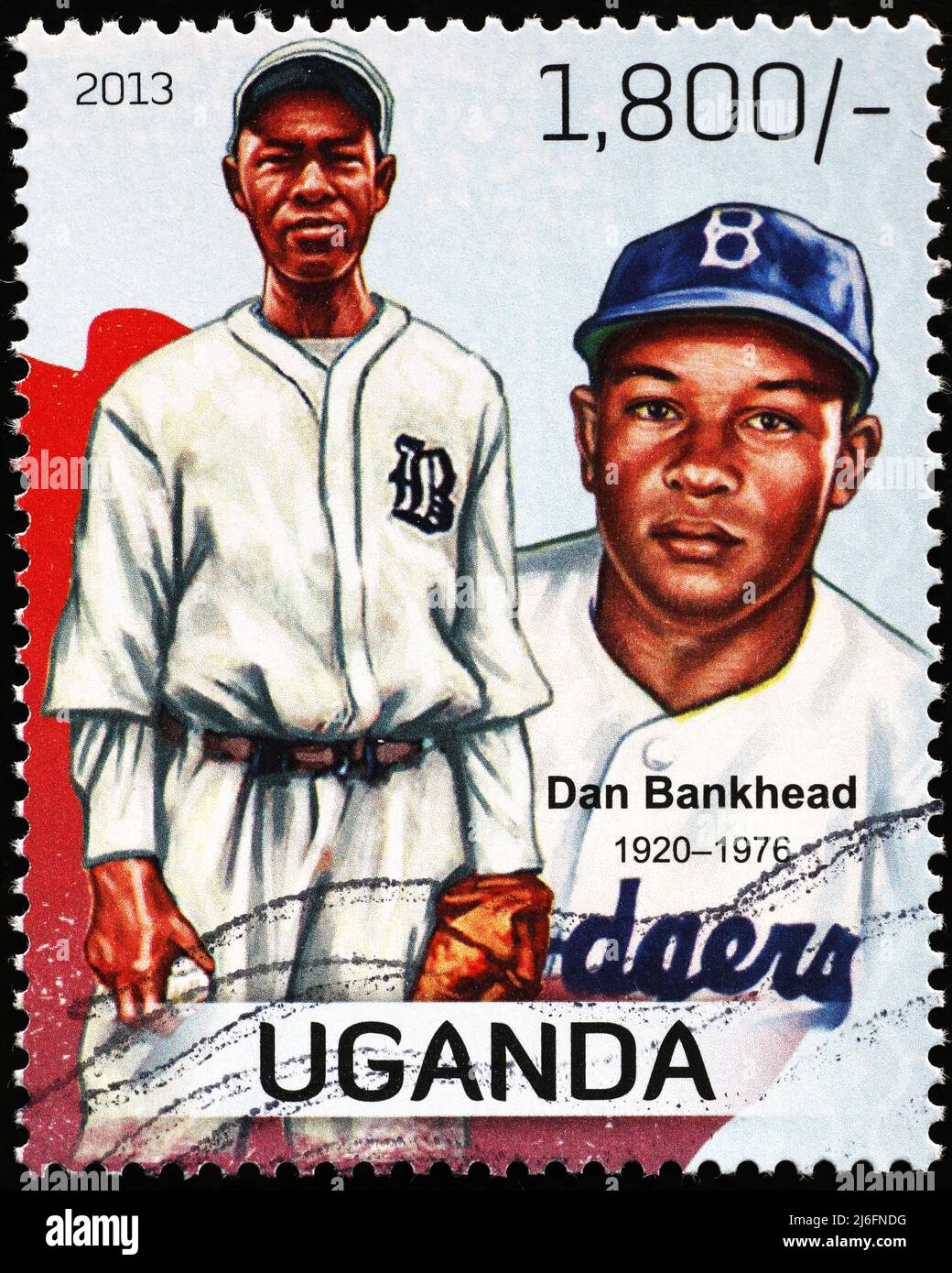 Baseballweltmeister Dan Bankhead auf Briefmarke Stockfoto