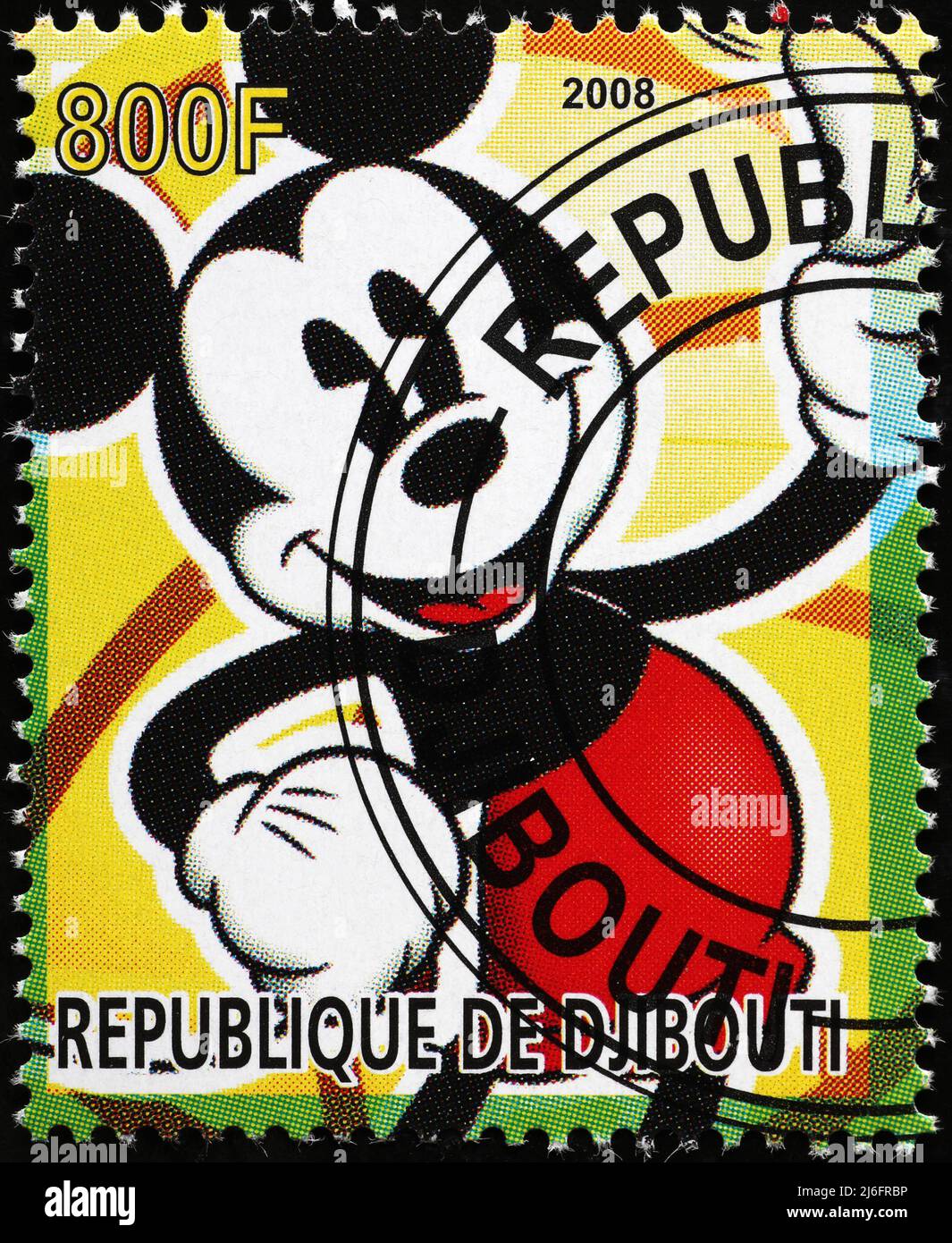 Vintage Mickey Mouse auf Briefmarke Stockfoto
