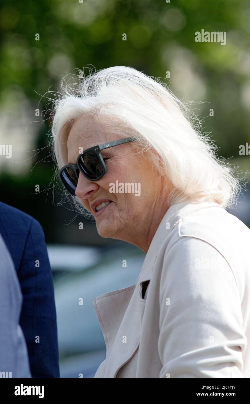 Marie Caroline, die Schwester von Marine Lepen, der Präsidentin der rechtsextremen RN-Partei, war an der Ehrung von Jeanne d'Arc am Place Saint Augustin anwesend Stockfoto