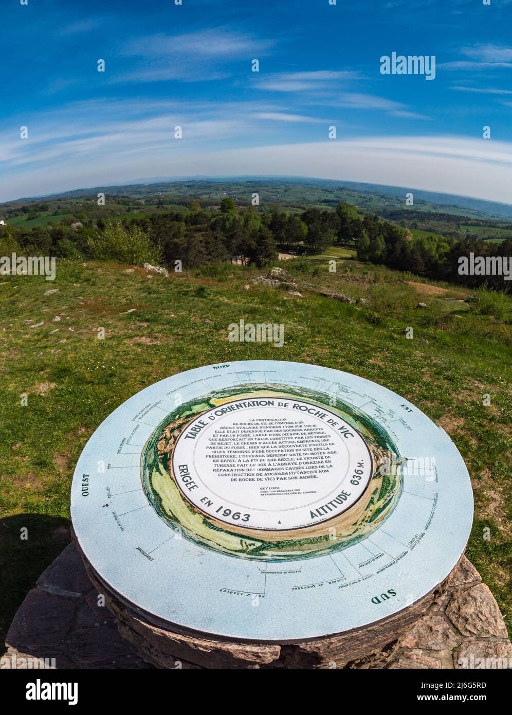 Vue panoramique depuis la Roche de Vic Stockfoto