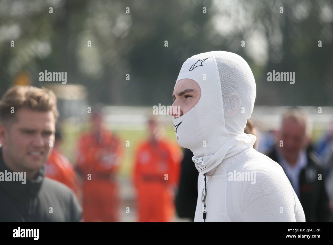 Der britische Rennfahrer Luke Browning, 2022 GB3 aka Formuls 3 Rennfahrer-Porträt Stockfoto