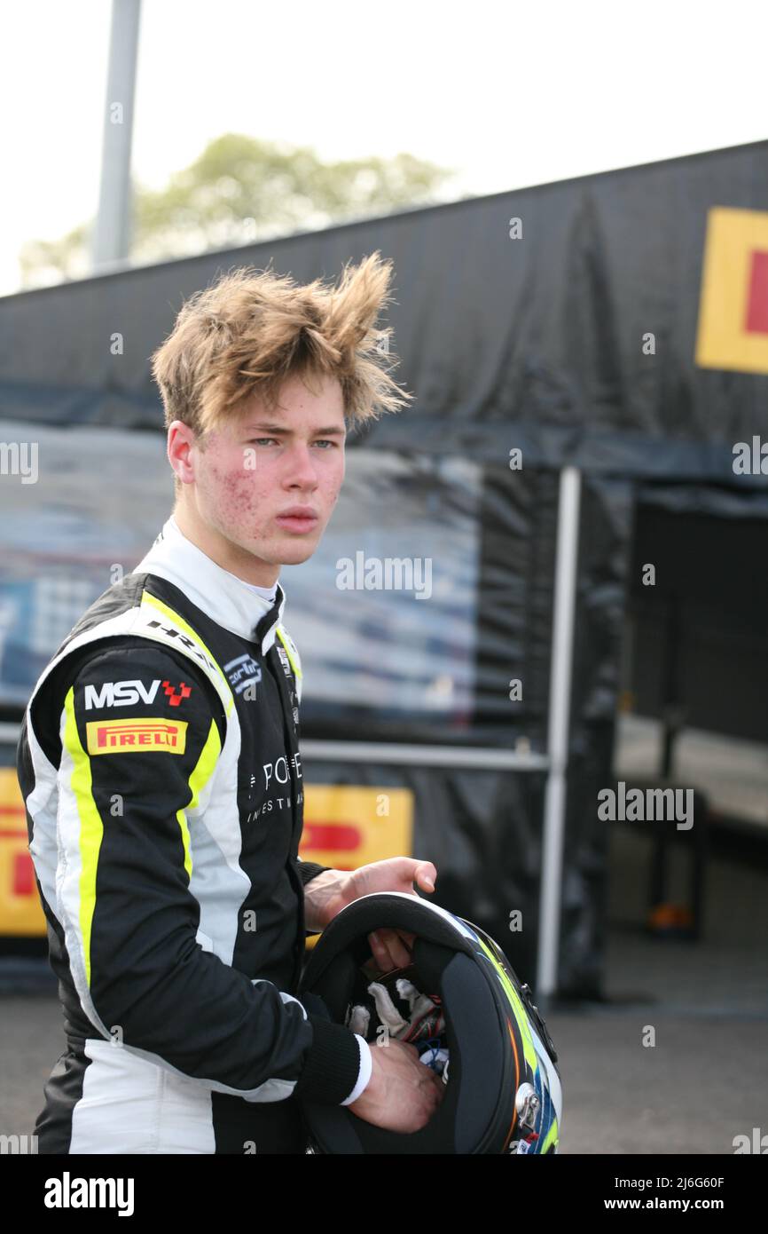 Der spanische Fahrer Javier Sagrera, 2022 GB3 alias Formel-3-Rennfahrer-Porträt Stockfoto