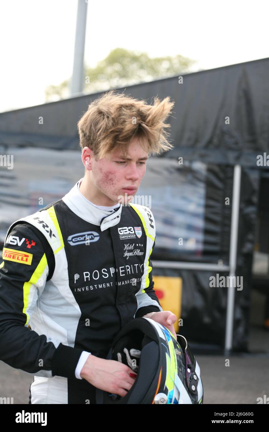 Der spanische Fahrer Javier Sagrera, 2022 GB3 alias Formel-3-Rennfahrer-Porträt Stockfoto