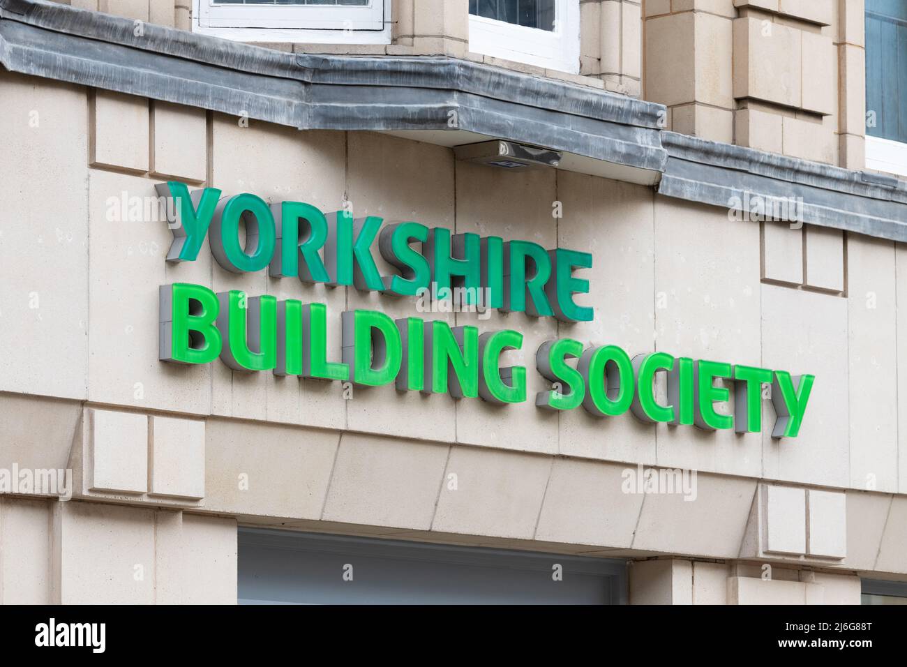 Yorkshire Building Society Schild, Leeds Stockfoto