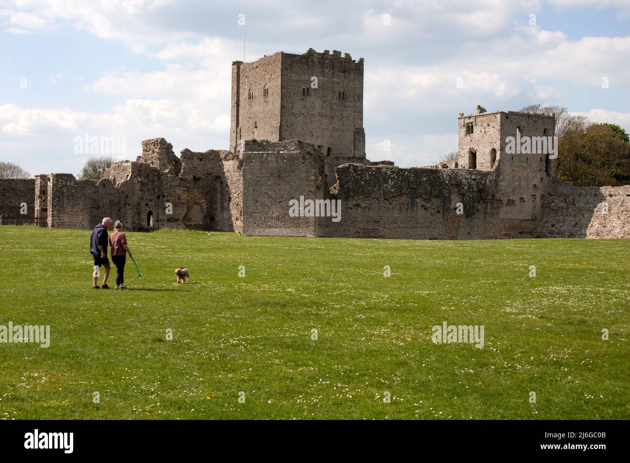 Portchester Castle, Portchester, Hampshire, England Stockfoto