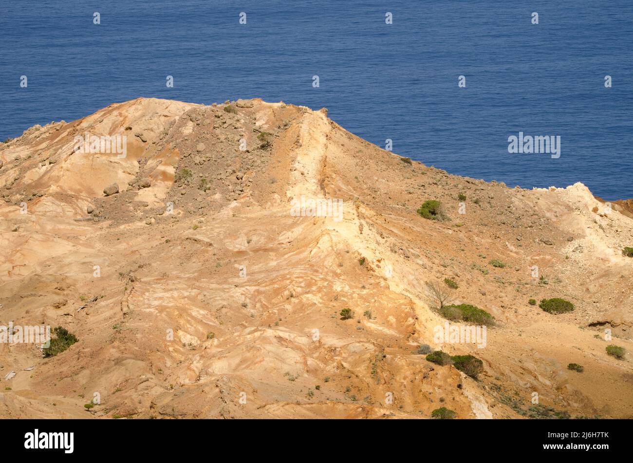 Hügel an der Küste von Vallehermoso. La Gomera. Kanarische Inseln. Spanien. Stockfoto
