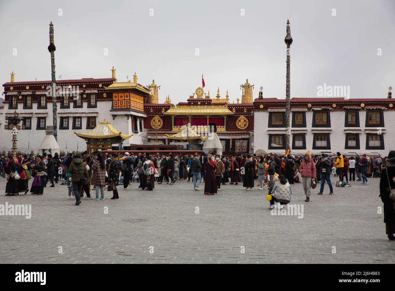 Jokhang-Tempel Barkhor-Platz in Lhasa, Tibet Stockfoto