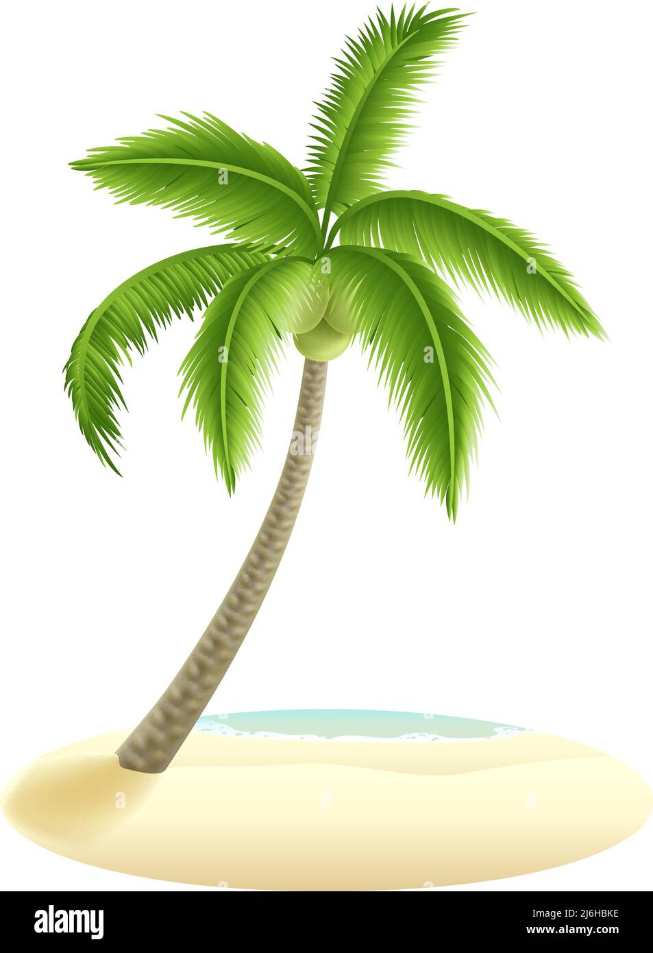 Palm Tree on Sandy Beach Design-Element Stock Vektor