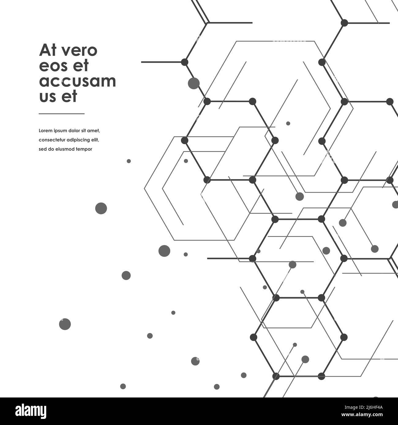 Sechsecke verbinden abstrakten Hintergrund. Geometrische Wissenschaft und Technologie Motion Design. Vektorgrafik Stock Vektor
