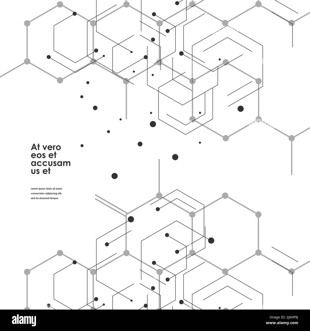 Sechsecke verbinden abstrakten Hintergrund. Geometrische Wissenschaft und Technologie Motion Design. Vektorgrafik Stock Vektor