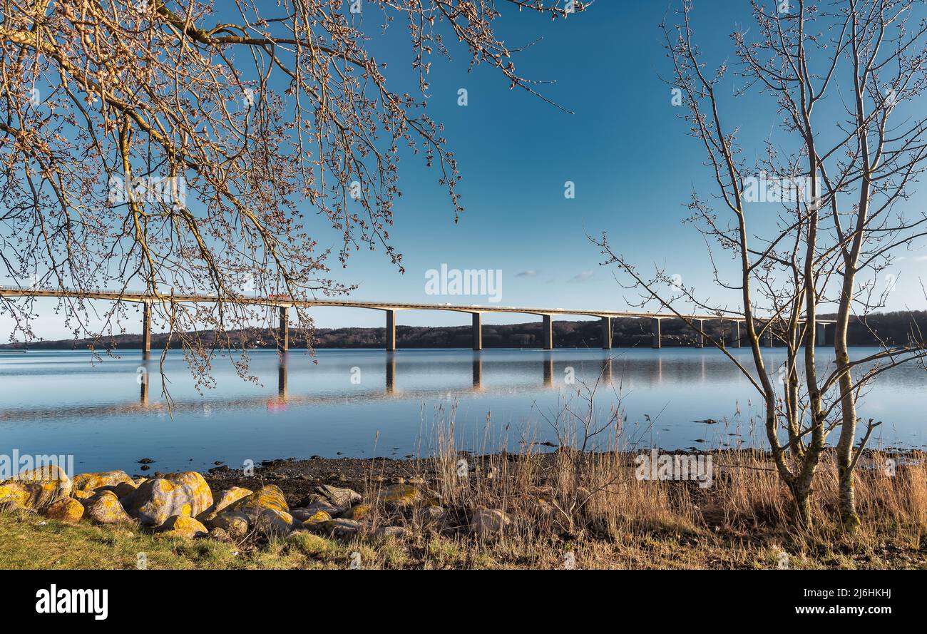 Die Brücke über den Vejle Fjord in Dänemark Stockfoto