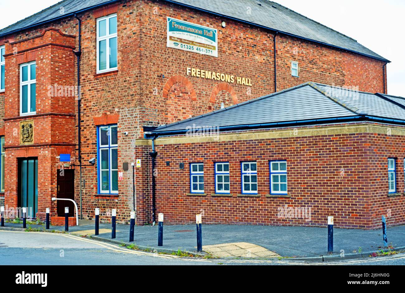 Freimaurerhalle, Darlington, County Durham, England Stockfoto