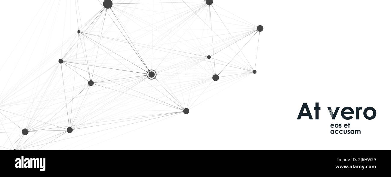 Vektorvorlage mit molekularer Verbindung mit Punkten und Linien Stock Vektor