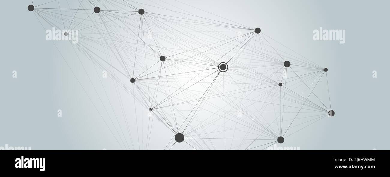 Vektorvorlage mit molekularer Verbindung mit Punkten und Linien Stock Vektor