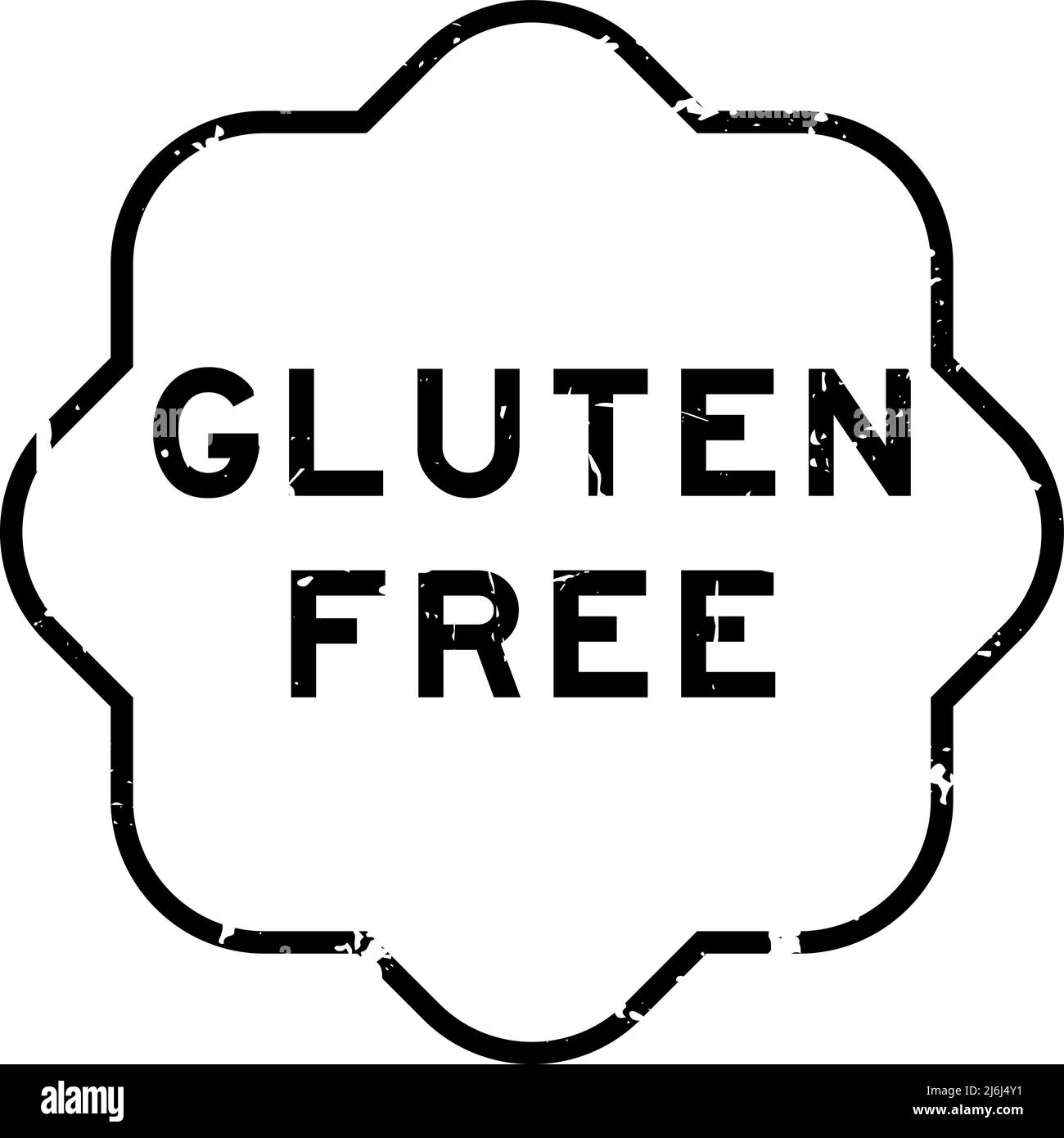 Grunge schwarz glutenfreies Wort Gummi Stempel auf weißem Hintergrund Stock Vektor
