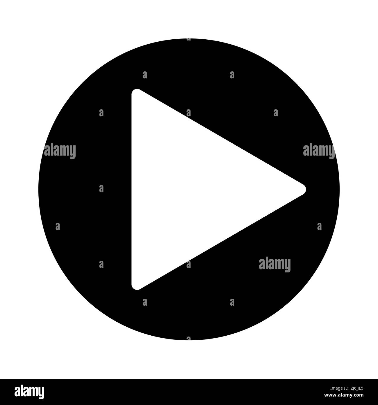 Wiedergabesymbol auf einem weißen, isolierten Hintergrund. Schwarzes Spielsymbol in einem Kreis. Vektorgrafik. Stock Vektor