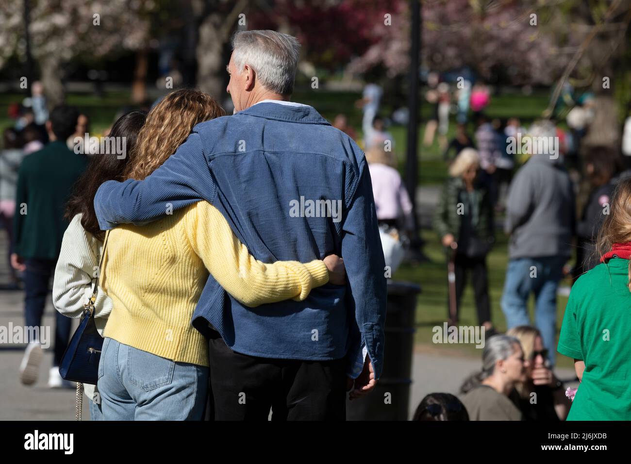 Mann und Frau Boston Public Garden Stockfoto