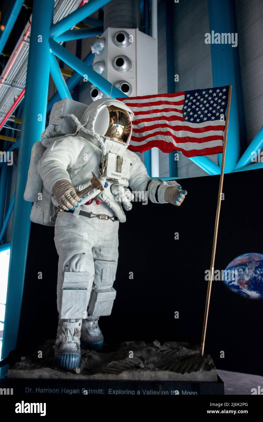 Cape Canaveral, FL - Sep 10 2021: Ein amerikanischer Astronautenanzug Stockfoto