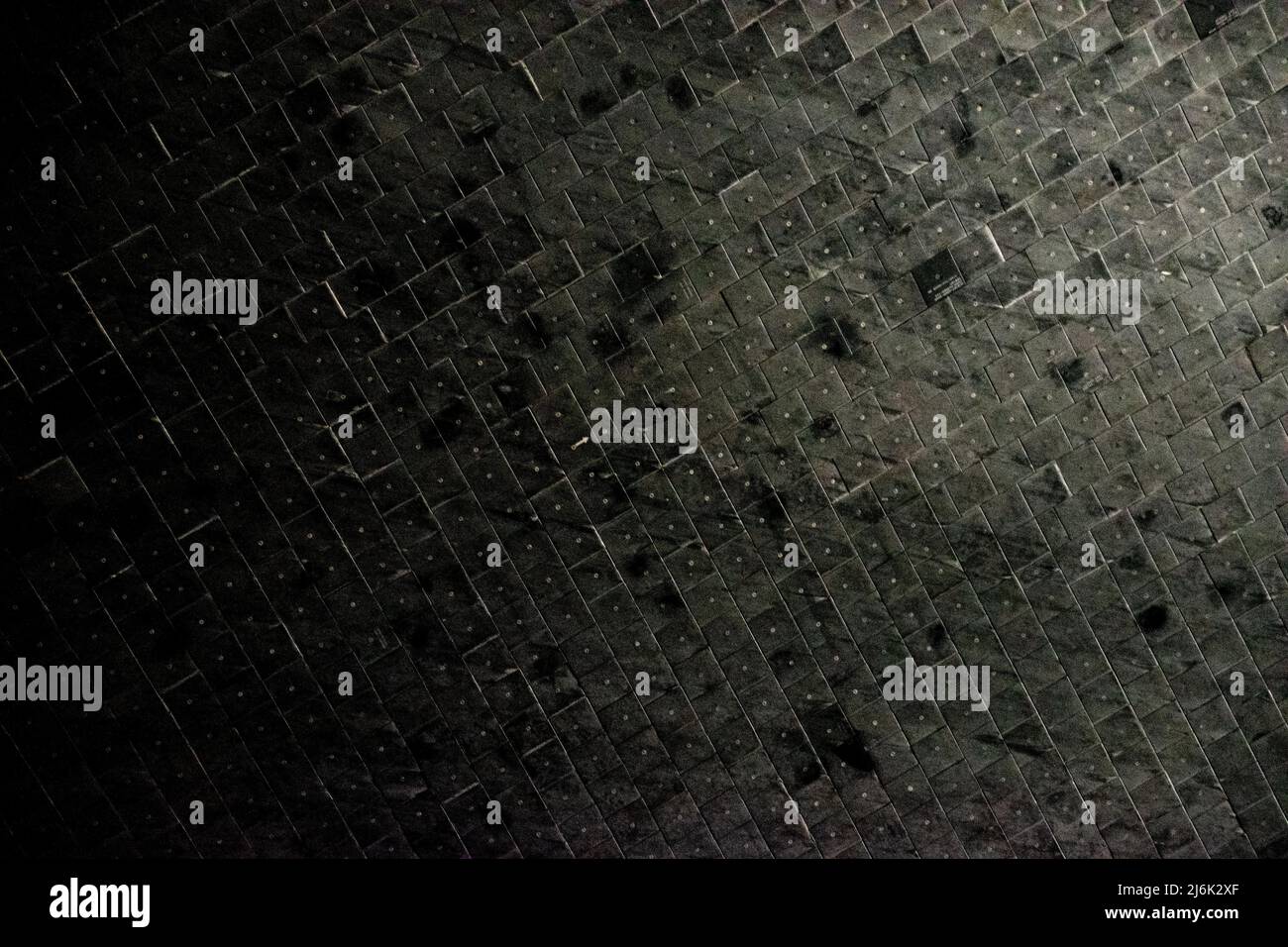 Die hitzebeständige Keramikfliesen, die den Hitzeschutz eines Space Shuttles bilden Stockfoto