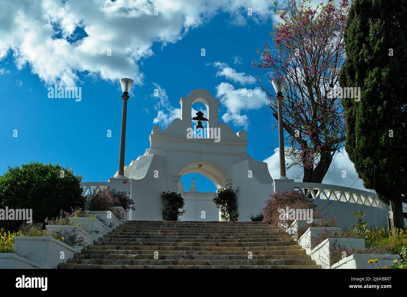 Treppe zum Schloss von Aljustrel in Alentejo, Portugal Stockfoto