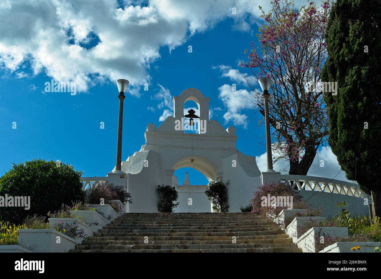 Treppe zum Schloss von Aljustrel in Alentejo, Portugal Stockfoto
