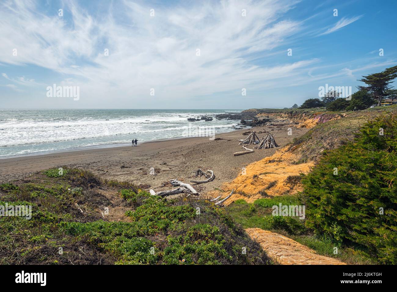 Moonstone Beach an einem Aprilnachmittag. Cambria, Kalifornien, USA. Stockfoto