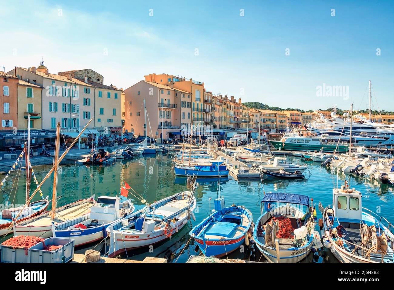 Saint-Tropez Dorf an der französischen Riviera Stockfoto