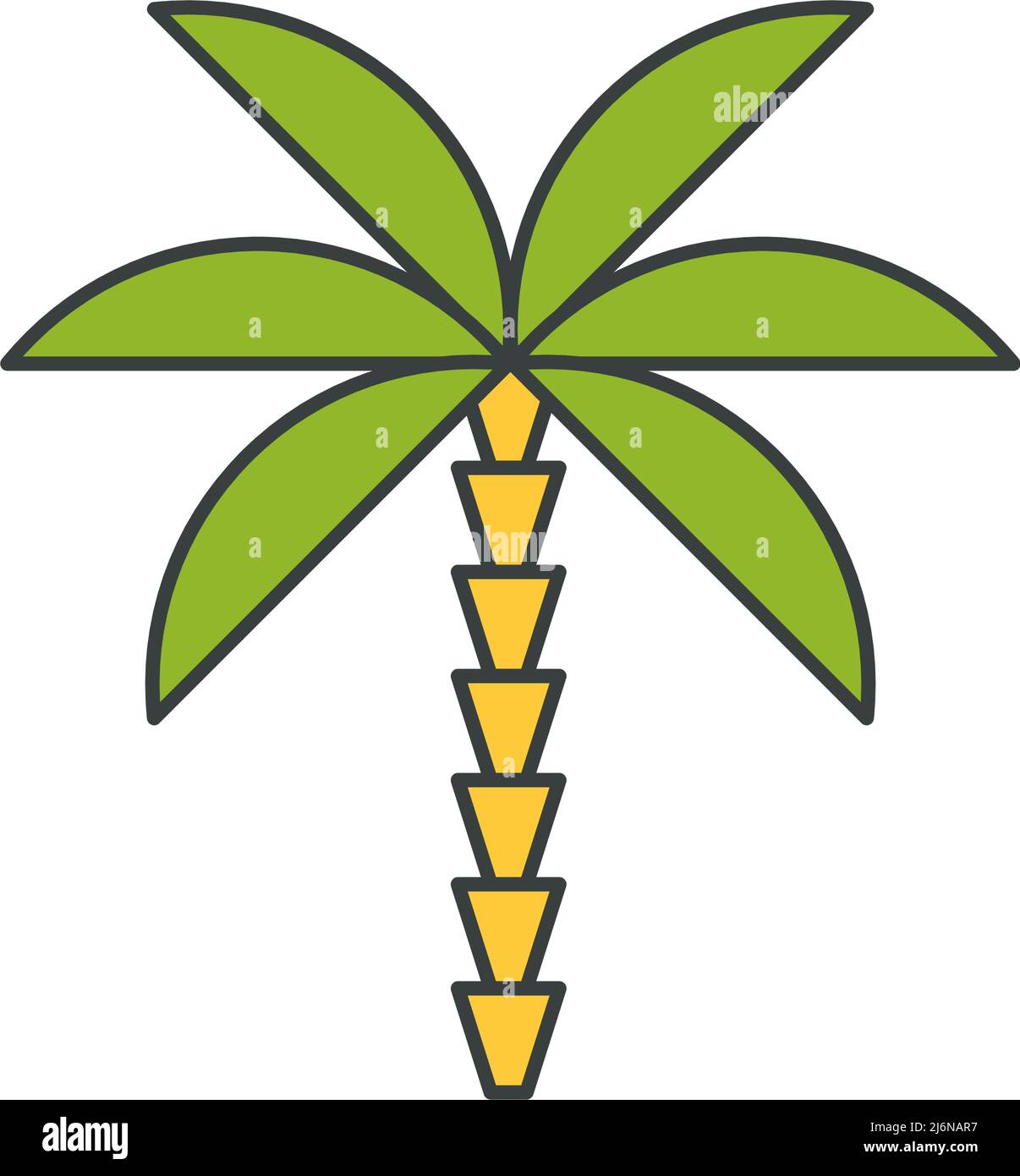 Kreative tropische Palme Pop Art groovy Stil T-Shirt Druck dekoratives Design Vektor Cartoon Illustration. Comic Sommerurlaub exotische Insel Holz Stock Vektor