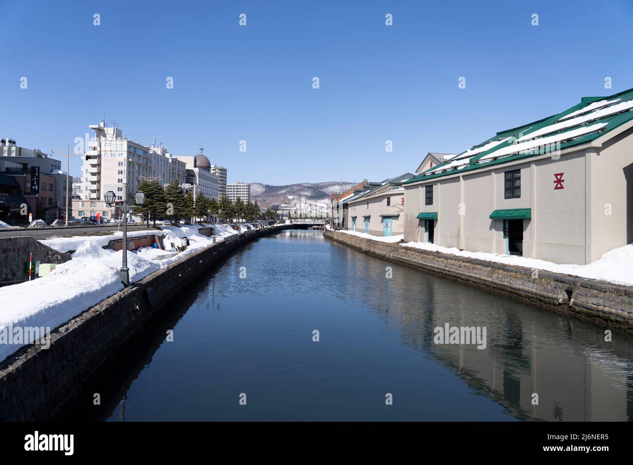Otaru-Kanal im Winter, Hokkaido, Japan Stockfoto