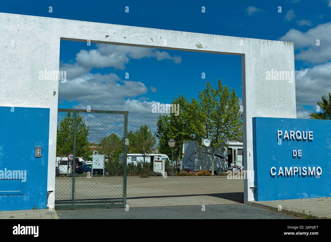 Camping von Castro Verde in Alentejo, Portugal Stockfoto