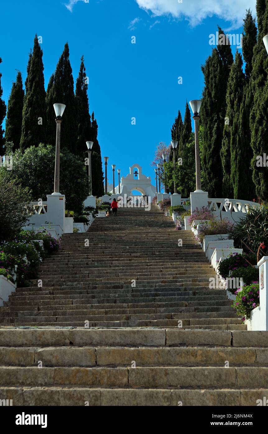 Treppe zum Schloss von Aljustrel in Alentejo, Portugal Stockfoto