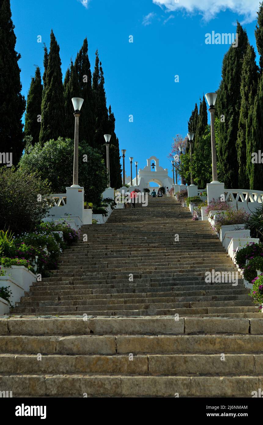 Treppe zum Schloss von Aljustrel in Alentejo, Portugal Stockfoto