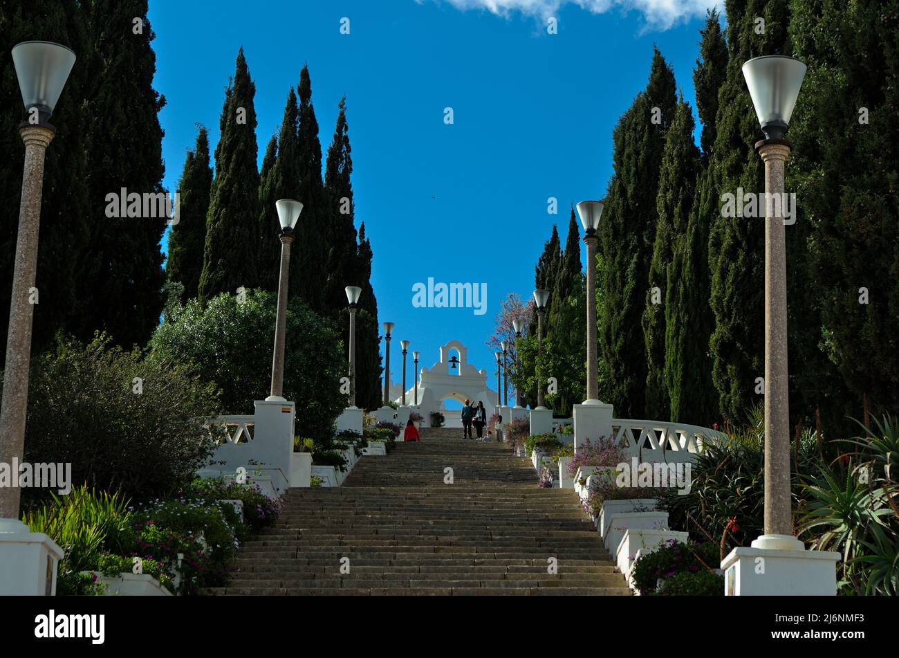 Treppe zum Schloss von Aljustrel in Alentejo, Portugal Stockfoto