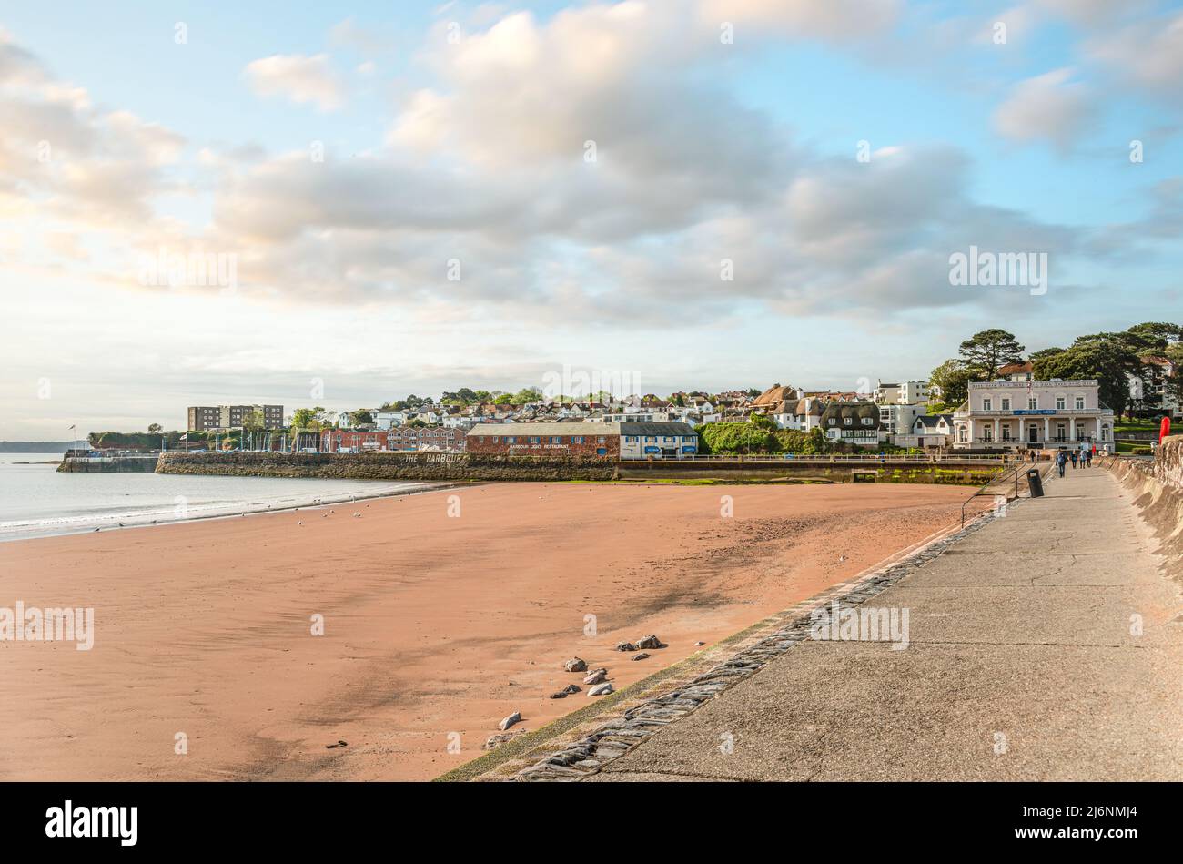 Paignton direkt am Meer und Strand, Torbay, Devon, England, UK Stockfoto