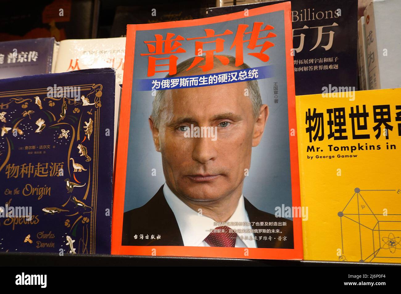 Ein persönliches Foto von Vladimir Vladimirovich Putin ist auf dem Cover einer Buchbiographie von Vladimir Putin zu sehen. Stockfoto