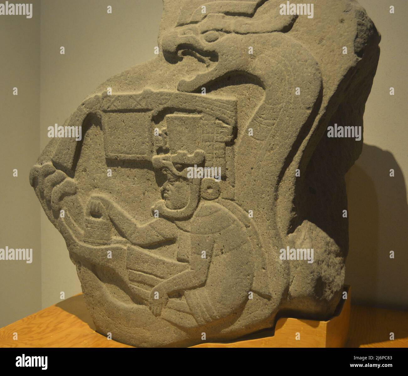 Denkmal 19 von la Venta Tabasco. Saal der Olmeca-Kultur im Museo Nacional de Antropologia e Historia von Mexiko-Stadt Stockfoto