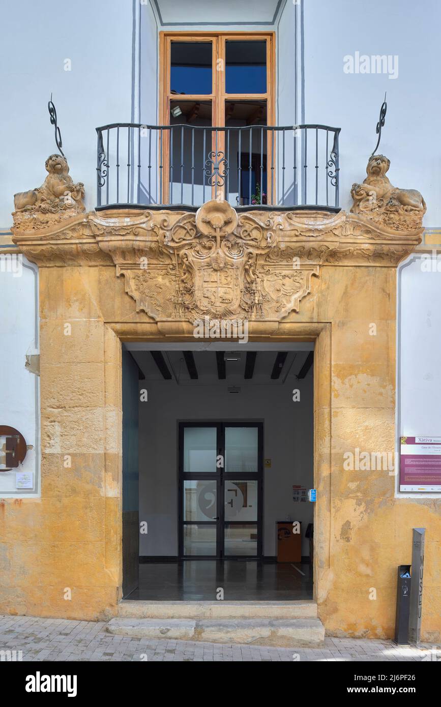 Erzbischof Mayoral House of Education Museum, 18. Jahrhundert, Museum der Schönen Künste der Stadt Xàtiva, Jativa, Valencia, España, Europa Stockfoto