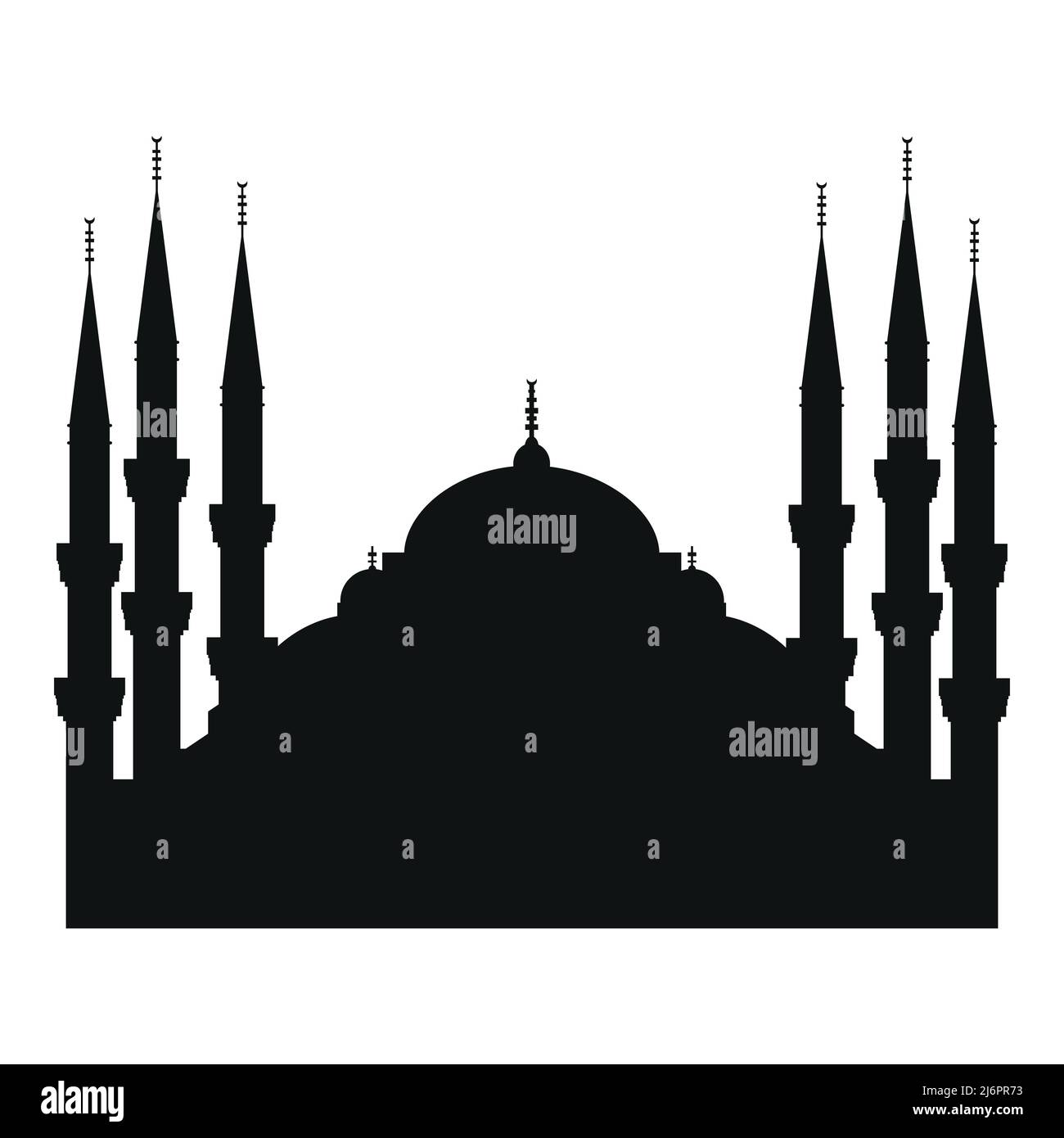 Blaue Moschee türkei Silhouette Vektor Illustration Stock Vektor