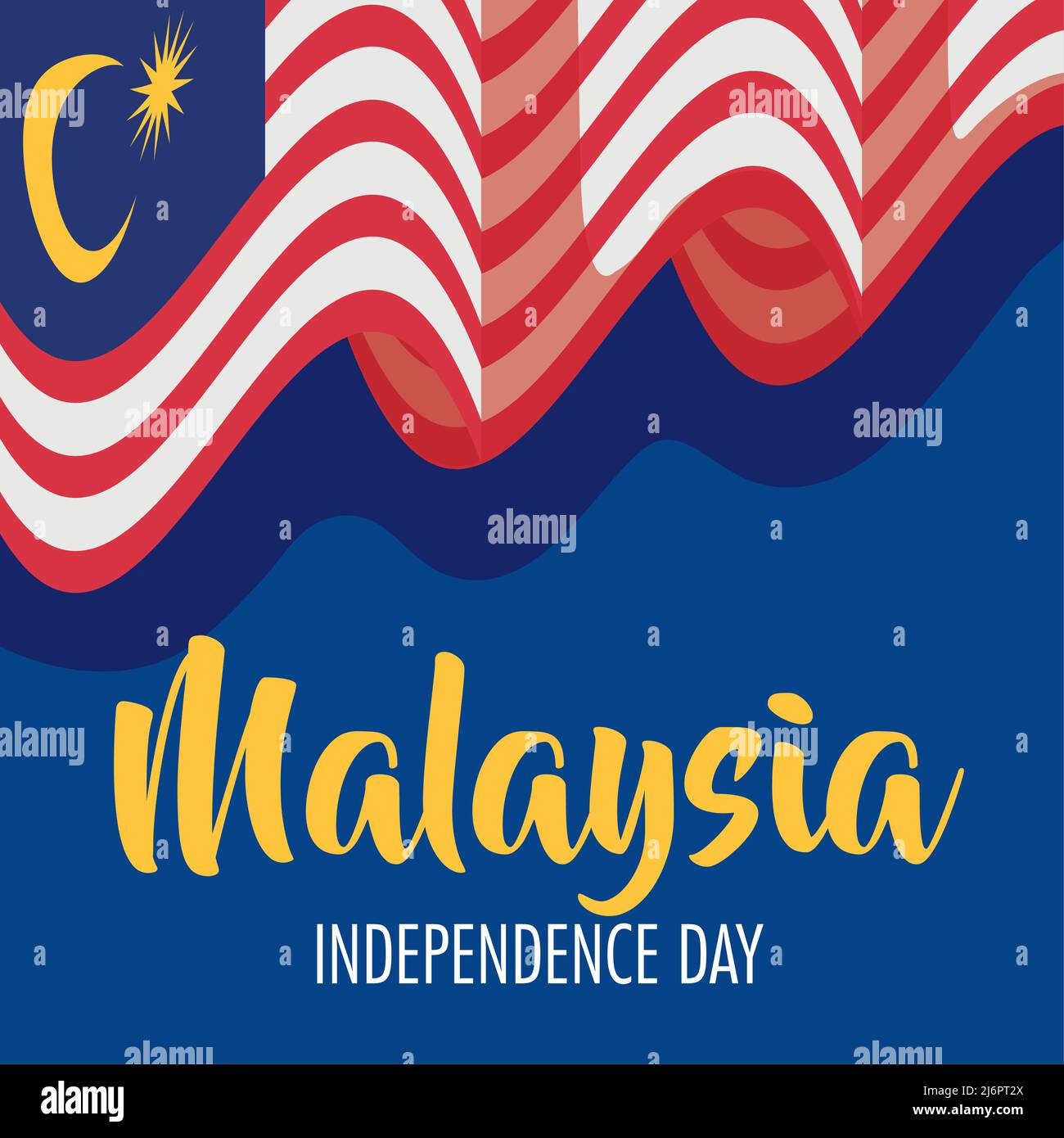 Schriftzug des unabhängigkeitstages von malaysia Stock Vektor