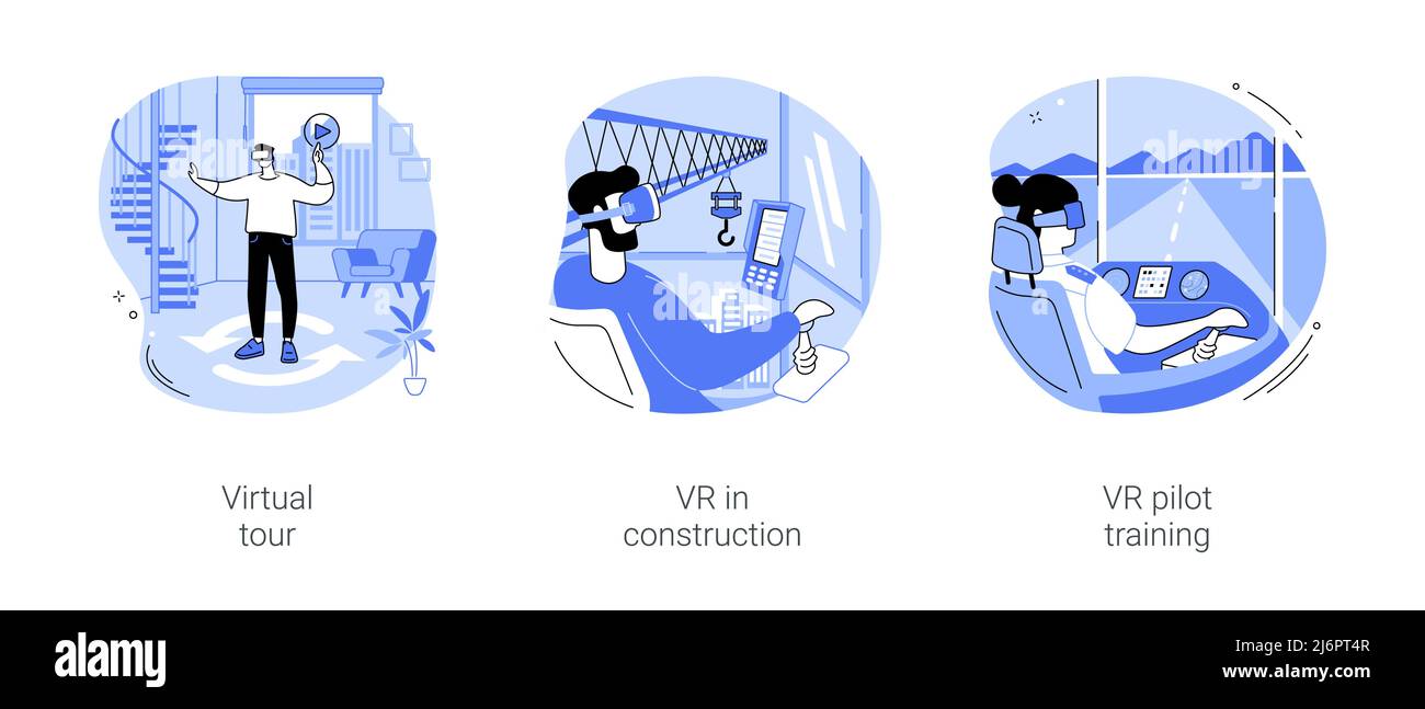 Semi-immersive Virtual Reality isoliert Cartoon-Vektor-Illustrationen se Stock Vektor