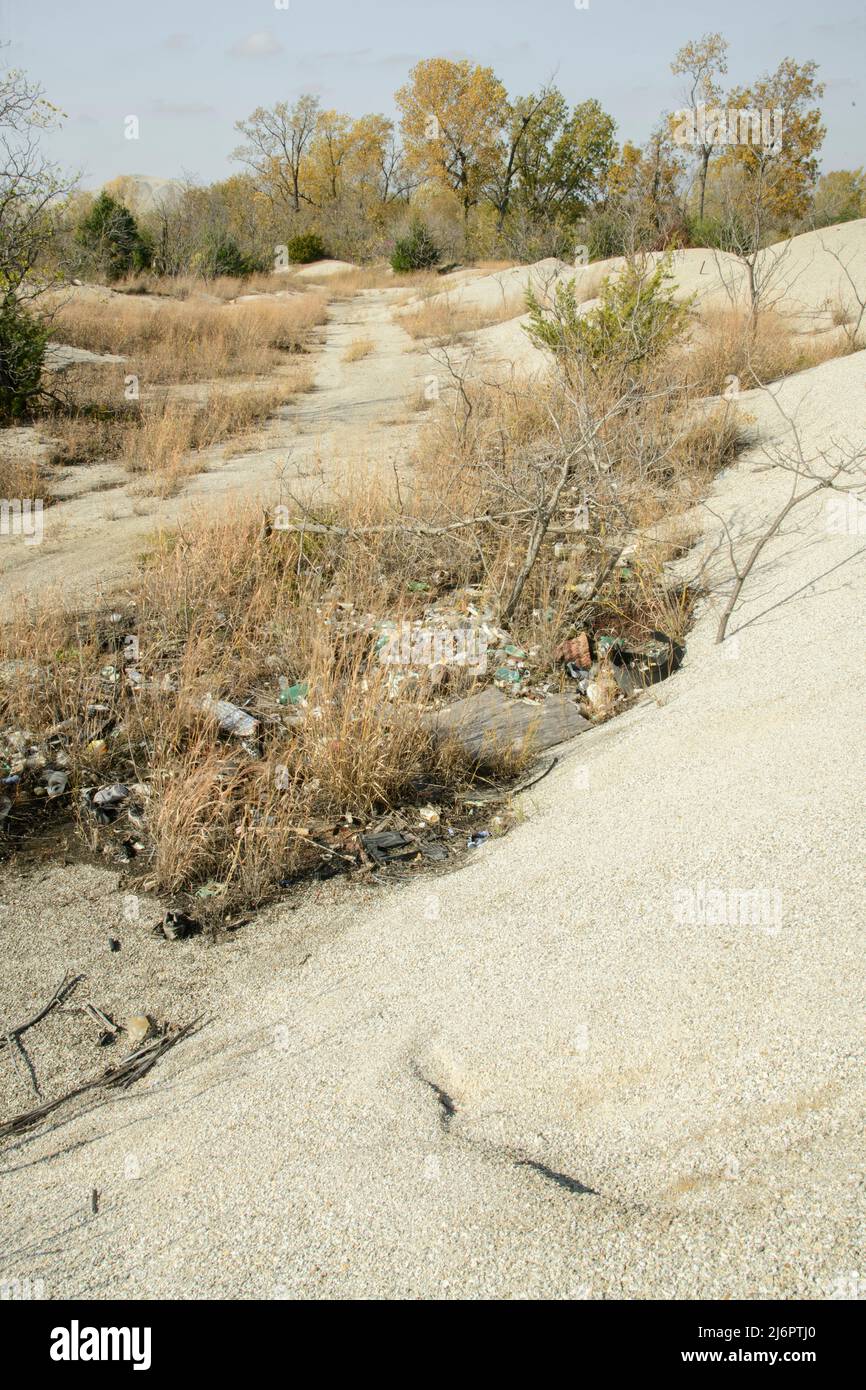 USA, Great Plains, Oklahoma, Ottawa County, Picher, Bergwerksabstände Stockfoto