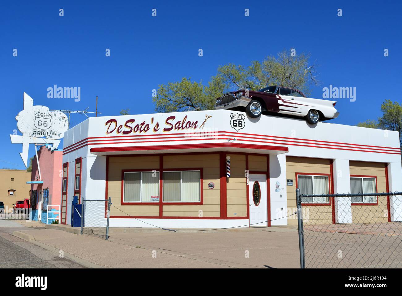 De Soto's Salon Ash Fork, Arizona, an der Route 66 Stockfoto