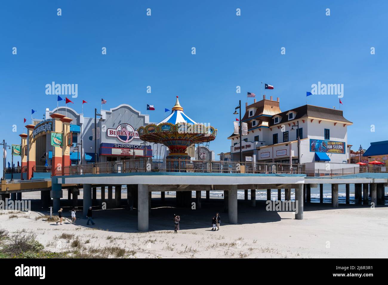 Galveston, TX, USA 12. März 2022 Galveston Island Historic Pleasure Pier in Galveston, Texas