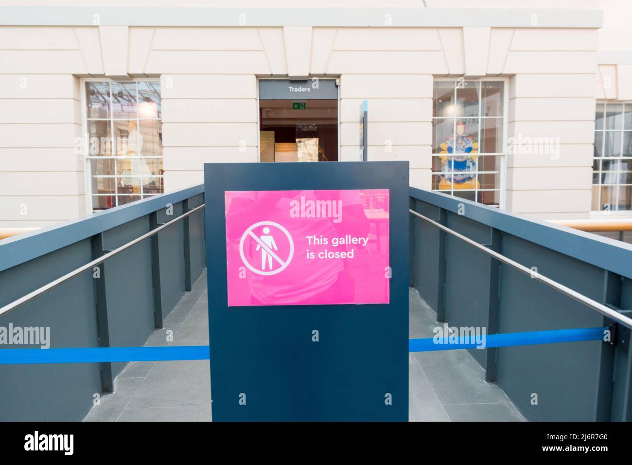 Diese Galerie ist vor einem Abschnitt im Greenwich Maritime Museum geschlossen Stockfoto